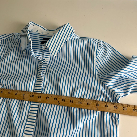 Talbots Blue and White Striped Button Down Shirt - Picture 5 of 8